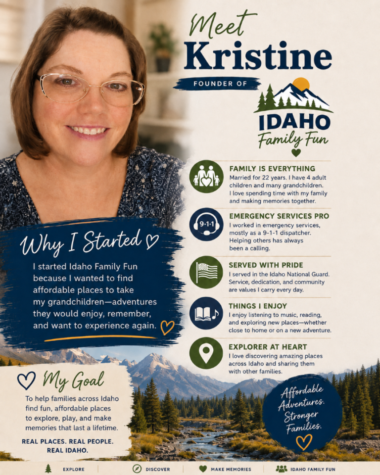 Meet Kristine, founder of Idaho Family Fun, sharing her family background, emergency services career, Idaho National Guard service, and why she created the directory