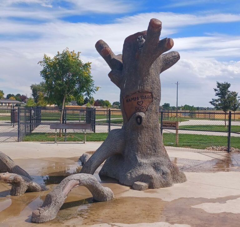 Huckleberry Dog Park misting station in Nampa, Idaho.