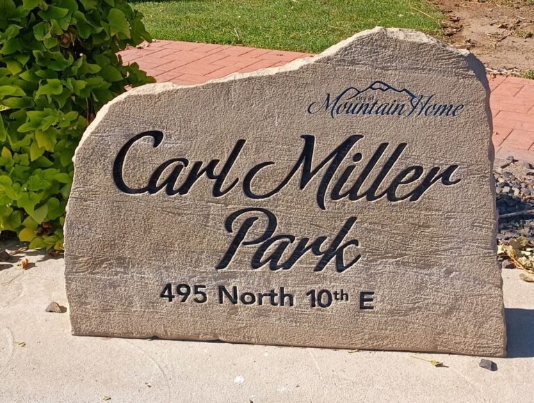 Carl Miller Park entrance sign in Mountain Home, Idaho Carl Miller Park entrance sign in Mountain Home, Idaho