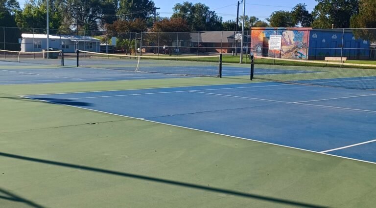 Painted sports courts at Richard Aguirre Park Painted sports courts at Richard Aguirre Park